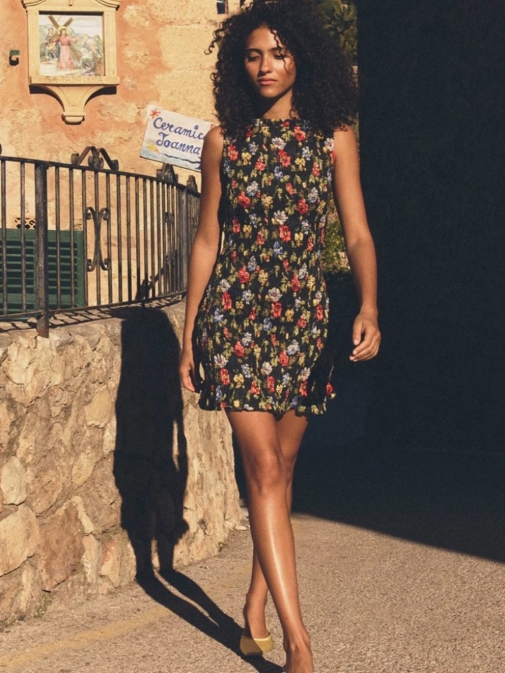 Doen Gianna Dress in "Noir Wild Rose," Size M - Picture 3 of 5